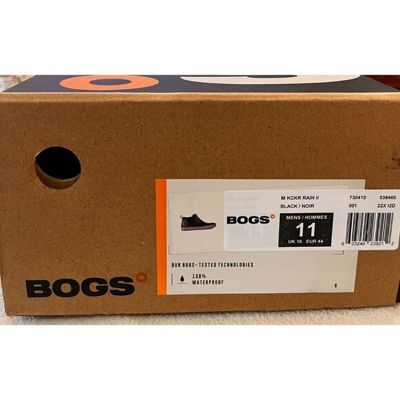BOGS Kicker Rain Chelsea II Men\'s Boots Black Size 11 NEW in Box Waterproof